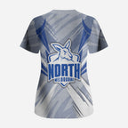 North Melbourne Kangaroos Australian Football Scrub Top Powerful Kangaroo Mascot - Bold Team Colors