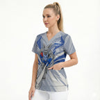 North Melbourne Kangaroos Australian Football Scrub Top Powerful Kangaroo Mascot - Bold Team Colors