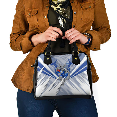 North Melbourne Kangaroos Australian Football Shoulder Handbag Powerful Kangaroo Mascot - Bold Team Colors