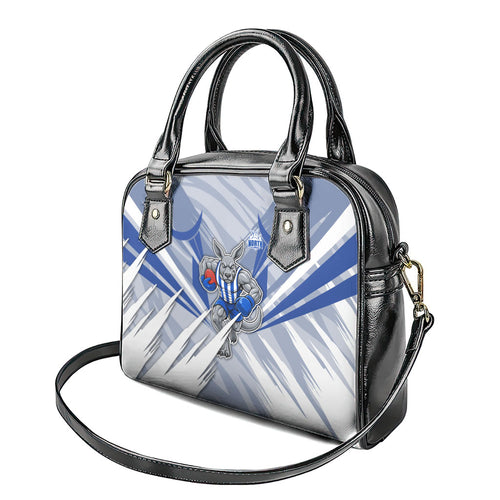 North Melbourne Kangaroos Australian Football Shoulder Handbag Powerful Kangaroo Mascot - Bold Team Colors