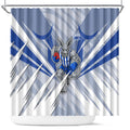 North Melbourne Kangaroos Australian Football Shower Curtain Powerful Kangaroo Mascot - Bold Team Colors