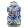 North Melbourne Kangaroos Australian Football Sleeveless Hoodie Powerful Kangaroo Mascot - Bold Team Colors