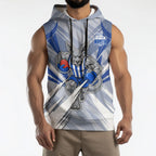 North Melbourne Kangaroos Australian Football Sleeveless Hoodie Powerful Kangaroo Mascot - Bold Team Colors