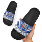 North Melbourne Kangaroos Australian Football Slide Sandals Powerful Kangaroo Mascot - Bold Team Colors