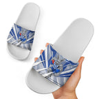 North Melbourne Kangaroos Australian Football Slide Sandals Powerful Kangaroo Mascot - Bold Team Colors
