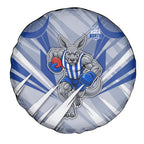 North Melbourne Kangaroos Australian Football Spare Tire Cover Powerful Kangaroo Mascot - Bold Team Colors