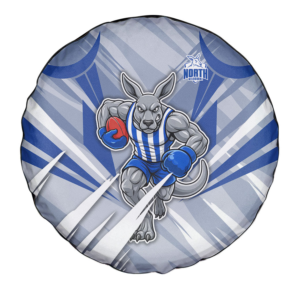 North Melbourne Kangaroos Australian Football Spare Tire Cover Powerful Kangaroo Mascot - Bold Team Colors