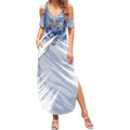 North Melbourne Kangaroos Australian Football Summer Maxi Dress Powerful Kangaroo Mascot - Bold Team Colors