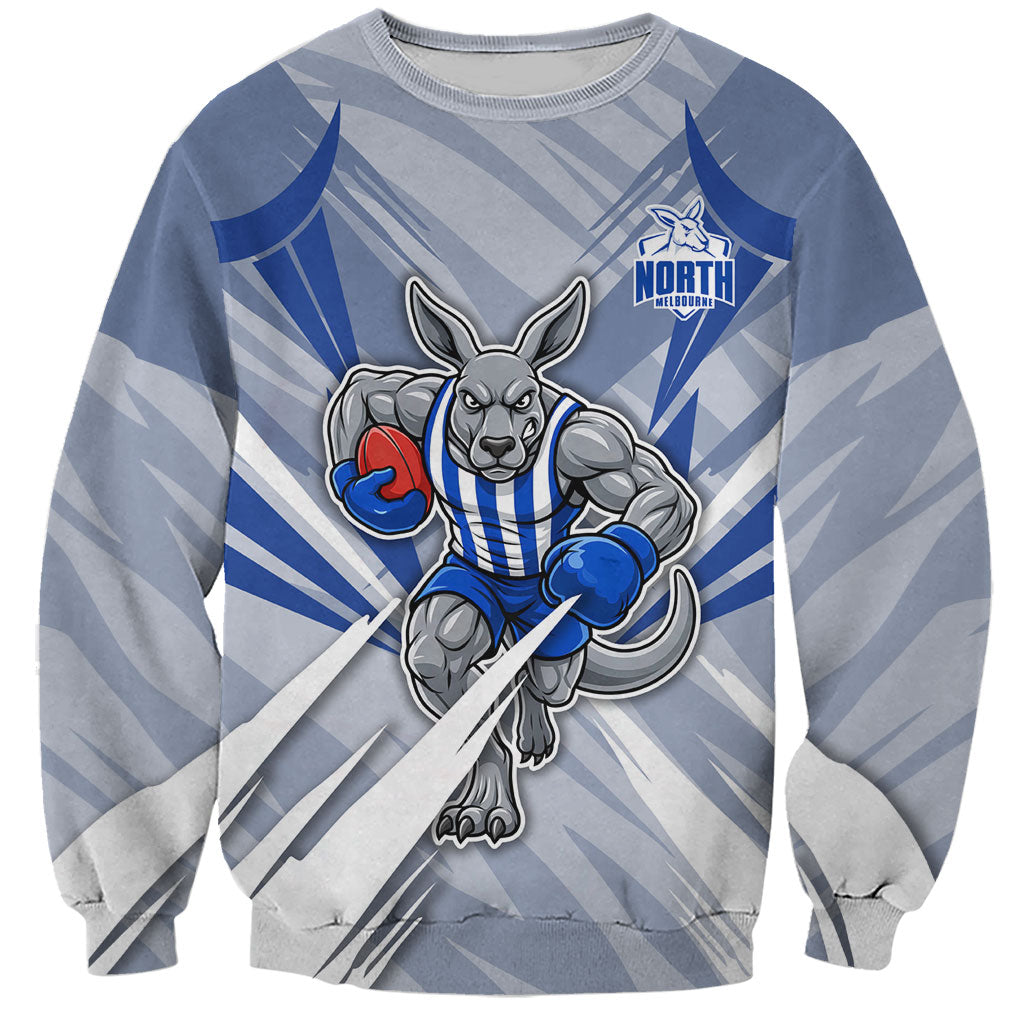 North Melbourne Kangaroos Australian Football Sweatshirt Powerful Kangaroo Mascot - Bold Team Colors