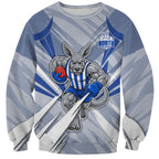 North Melbourne Kangaroos Australian Football Sweatshirt Powerful Kangaroo Mascot - Bold Team Colors