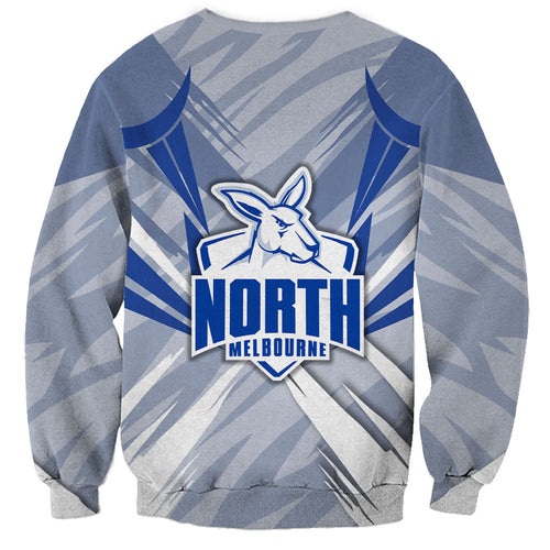North Melbourne Kangaroos Australian Football Sweatshirt Powerful Kangaroo Mascot - Bold Team Colors