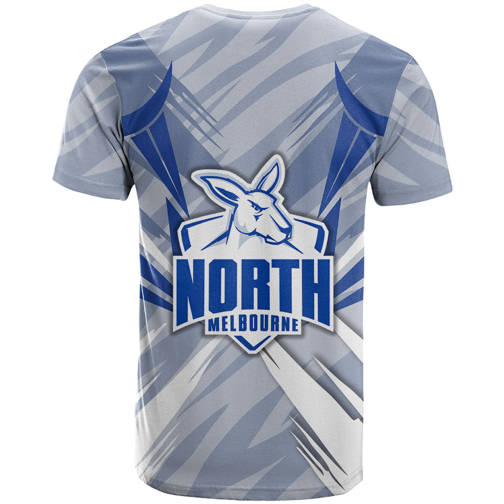 North Melbourne Kangaroos Australian Football T Shirt Powerful Kangaroo Mascot - Bold Team Colors