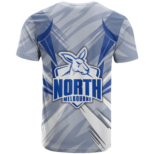 North Melbourne Kangaroos Australian Football T Shirt Powerful Kangaroo Mascot - Bold Team Colors