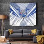 North Melbourne Kangaroos Australian Football Tapestry Powerful Kangaroo Mascot - Bold Team Colors
