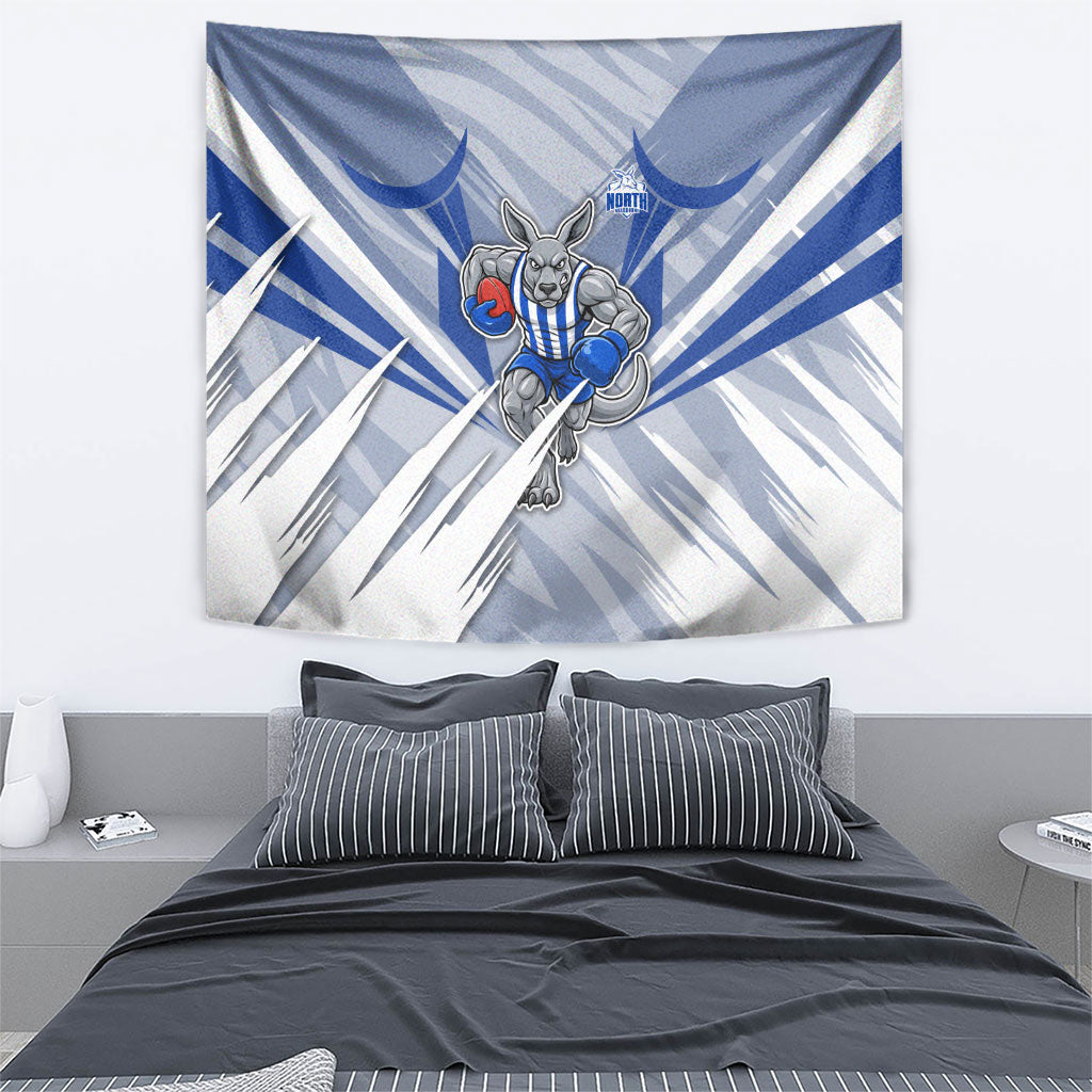 North Melbourne Kangaroos Australian Football Tapestry Powerful Kangaroo Mascot - Bold Team Colors