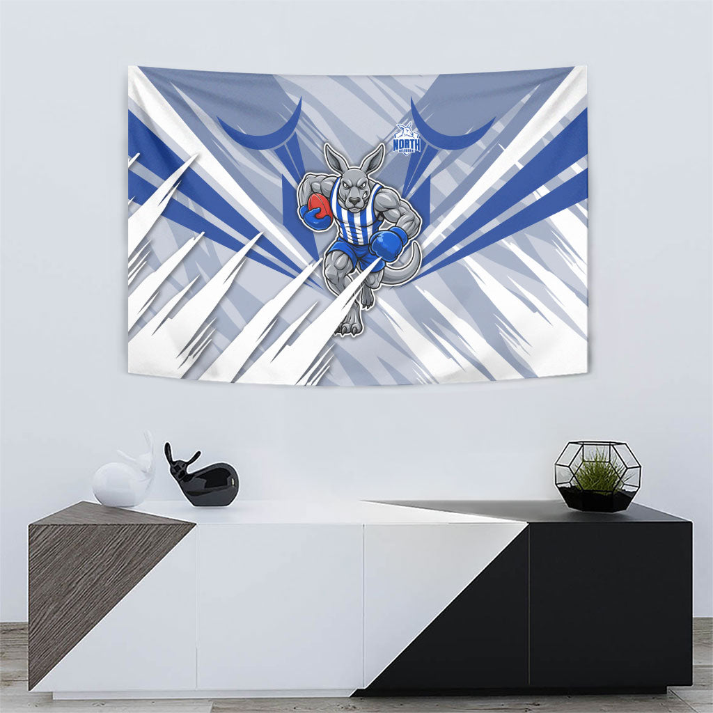North Melbourne Kangaroos Australian Football Tapestry Powerful Kangaroo Mascot - Bold Team Colors