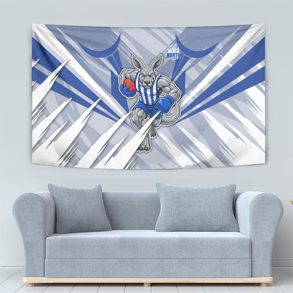 North Melbourne Kangaroos Australian Football Tapestry Powerful Kangaroo Mascot - Bold Team Colors