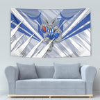 North Melbourne Kangaroos Australian Football Tapestry Powerful Kangaroo Mascot - Bold Team Colors