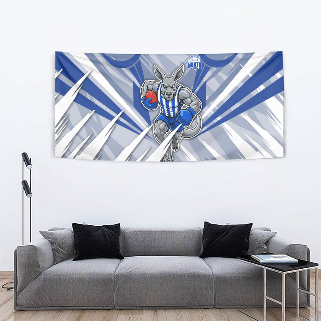 North Melbourne Kangaroos Australian Football Tapestry Powerful Kangaroo Mascot - Bold Team Colors