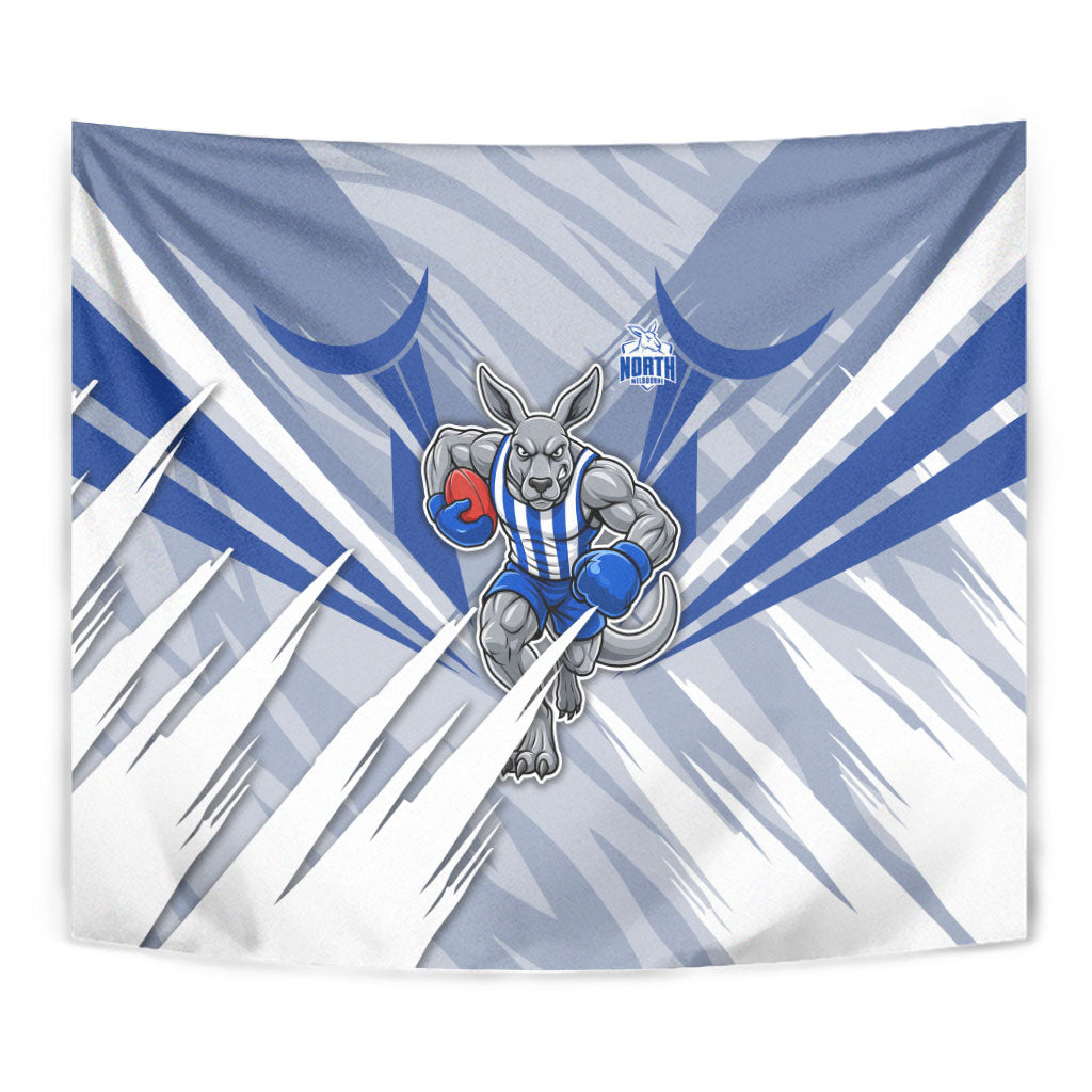 North Melbourne Kangaroos Australian Football Tapestry Powerful Kangaroo Mascot - Bold Team Colors