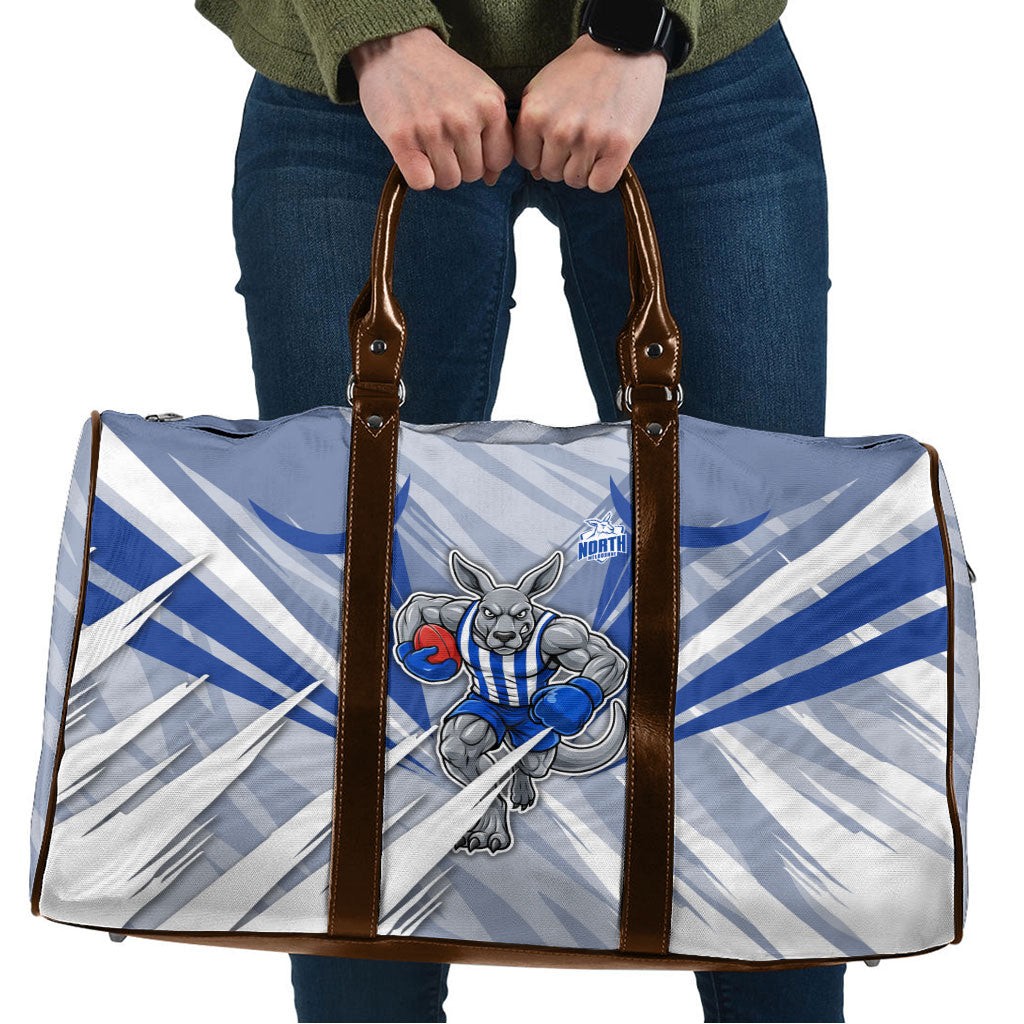 North Melbourne Kangaroos Australian Football Travel Bag Powerful Kangaroo Mascot - Bold Team Colors