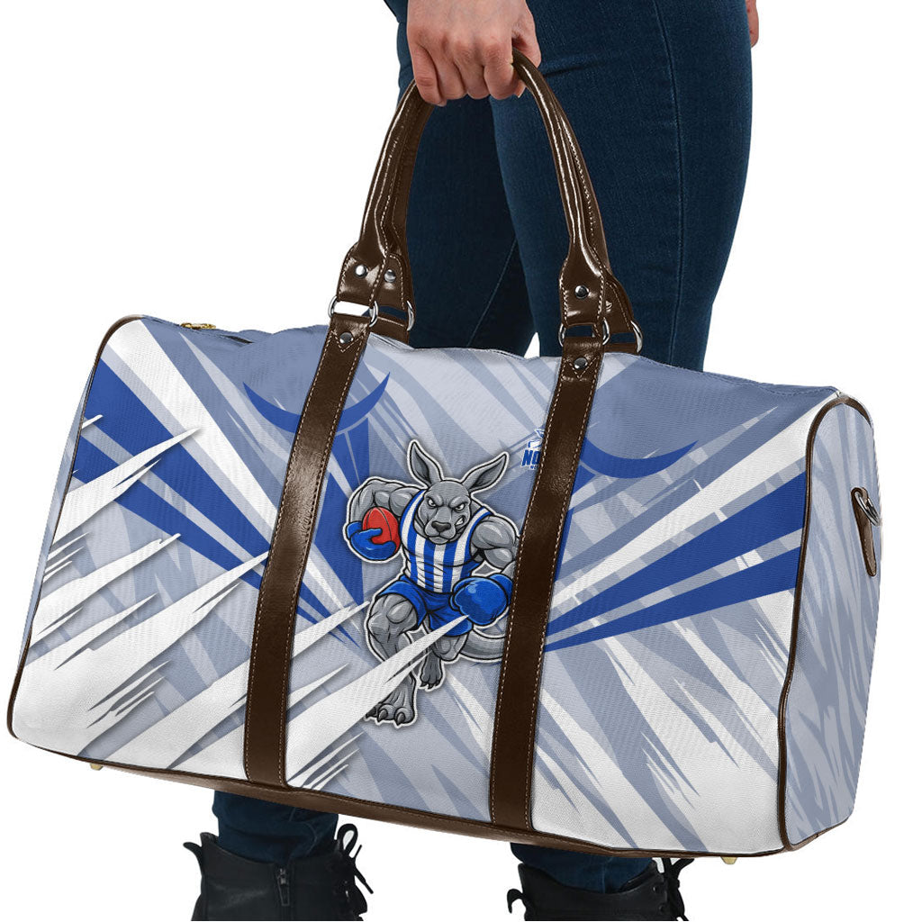North Melbourne Kangaroos Australian Football Travel Bag Powerful Kangaroo Mascot - Bold Team Colors