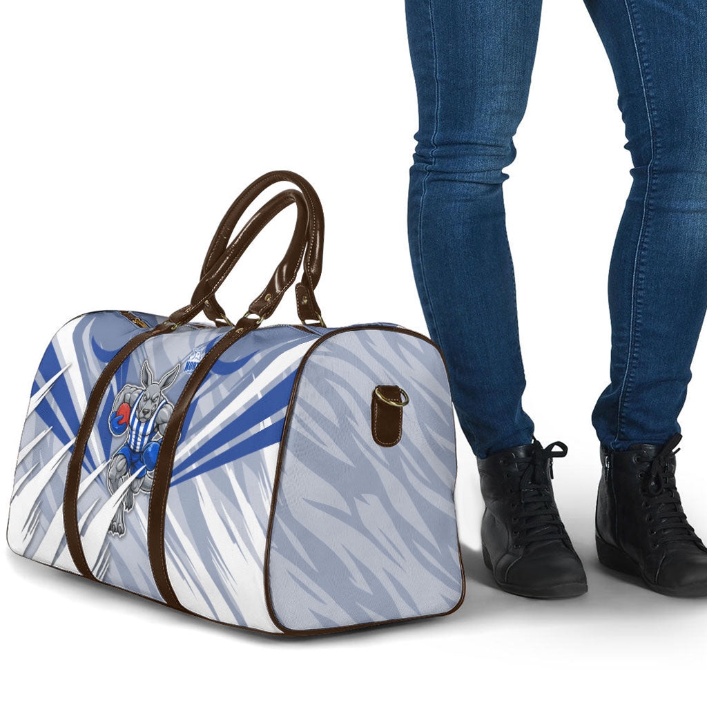 North Melbourne Kangaroos Australian Football Travel Bag Powerful Kangaroo Mascot - Bold Team Colors