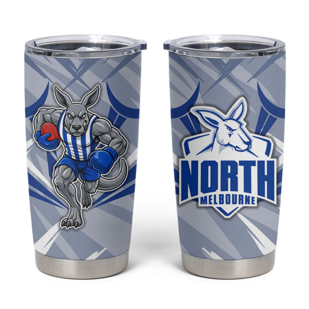 North Melbourne Kangaroos Australian Football Tumbler Cup Powerful Kangaroo Mascot - Bold Team Colors