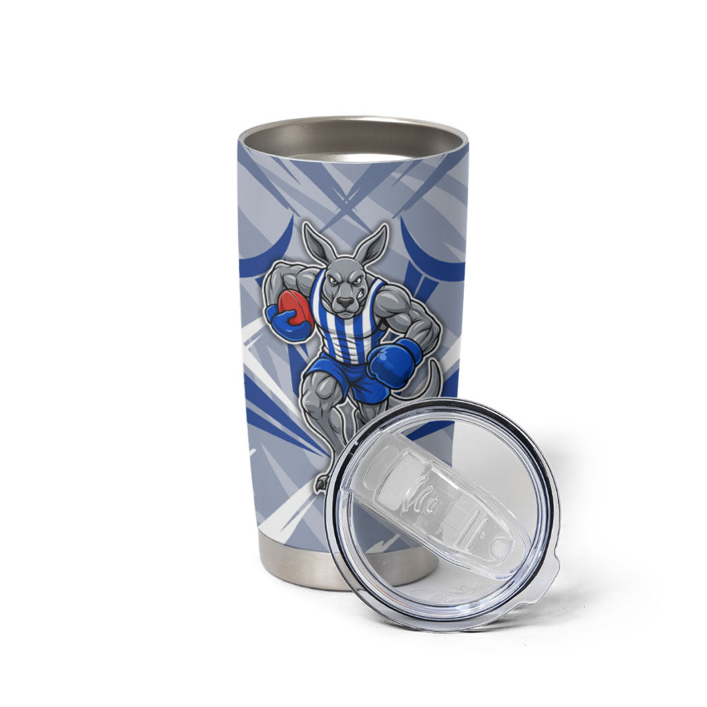 North Melbourne Kangaroos Australian Football Tumbler Cup Powerful Kangaroo Mascot - Bold Team Colors
