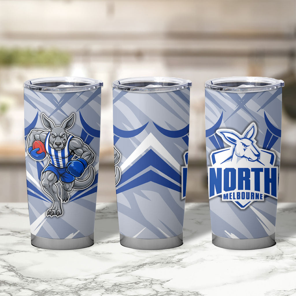 North Melbourne Kangaroos Australian Football Tumbler Cup Powerful Kangaroo Mascot - Bold Team Colors