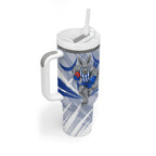 North Melbourne Kangaroos Australian Football Tumbler With Handle Powerful Kangaroo Mascot - Bold Team Colors