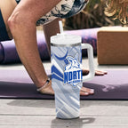 North Melbourne Kangaroos Australian Football Tumbler With Handle Powerful Kangaroo Mascot - Bold Team Colors