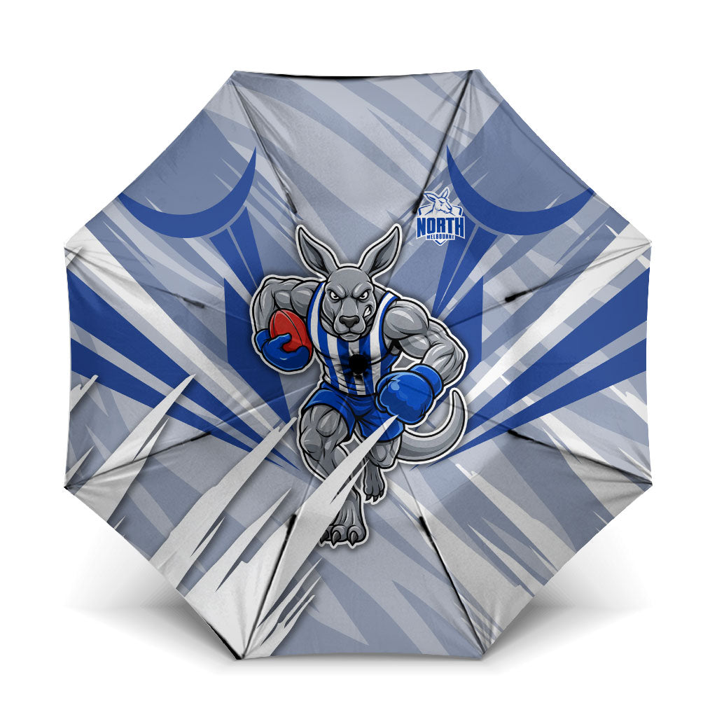 North Melbourne Kangaroos Australian Football Umbrella Powerful Kangaroo Mascot - Bold Team Colors