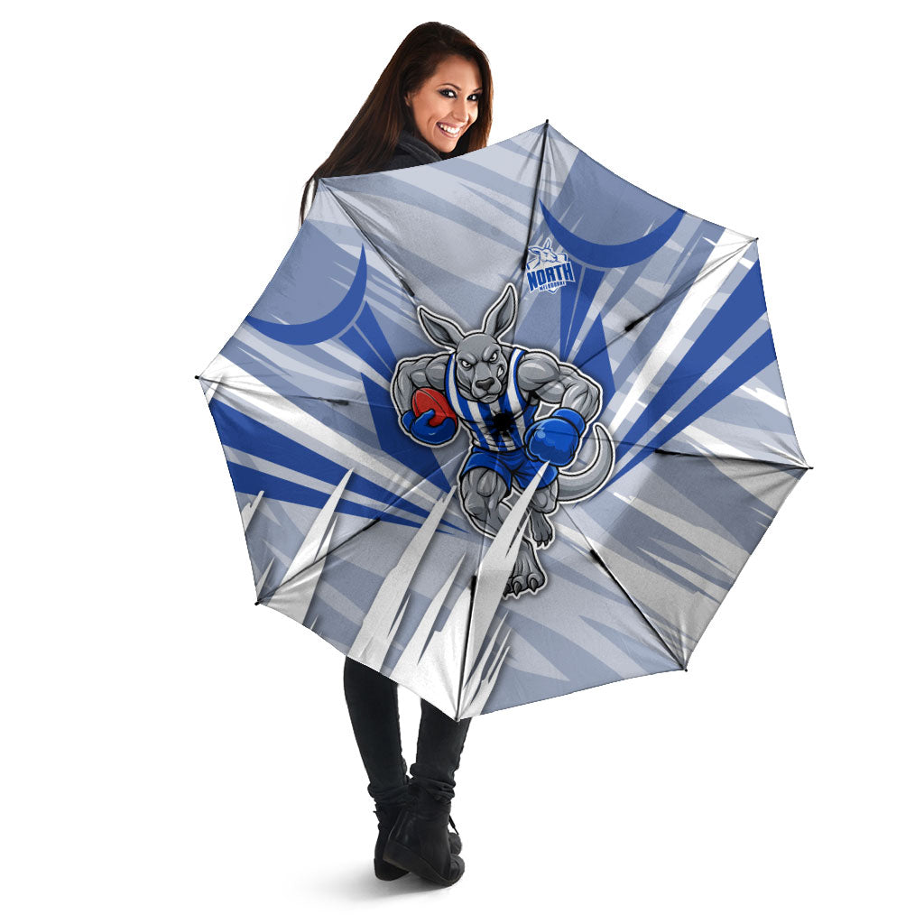 North Melbourne Kangaroos Australian Football Umbrella Powerful Kangaroo Mascot - Bold Team Colors