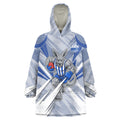 North Melbourne Kangaroos Australian Football Wearable Blanket Hoodie Powerful Kangaroo Mascot - Bold Team Colors
