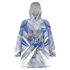 North Melbourne Kangaroos Australian Football Wearable Blanket Hoodie Powerful Kangaroo Mascot - Bold Team Colors