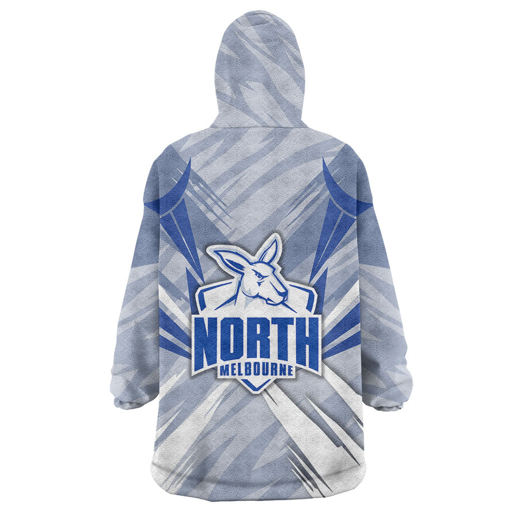 North Melbourne Kangaroos Australian Football Wearable Blanket Hoodie Powerful Kangaroo Mascot - Bold Team Colors