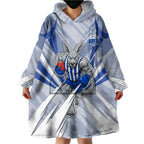 North Melbourne Kangaroos Australian Football Wearable Blanket Hoodie Powerful Kangaroo Mascot - Bold Team Colors