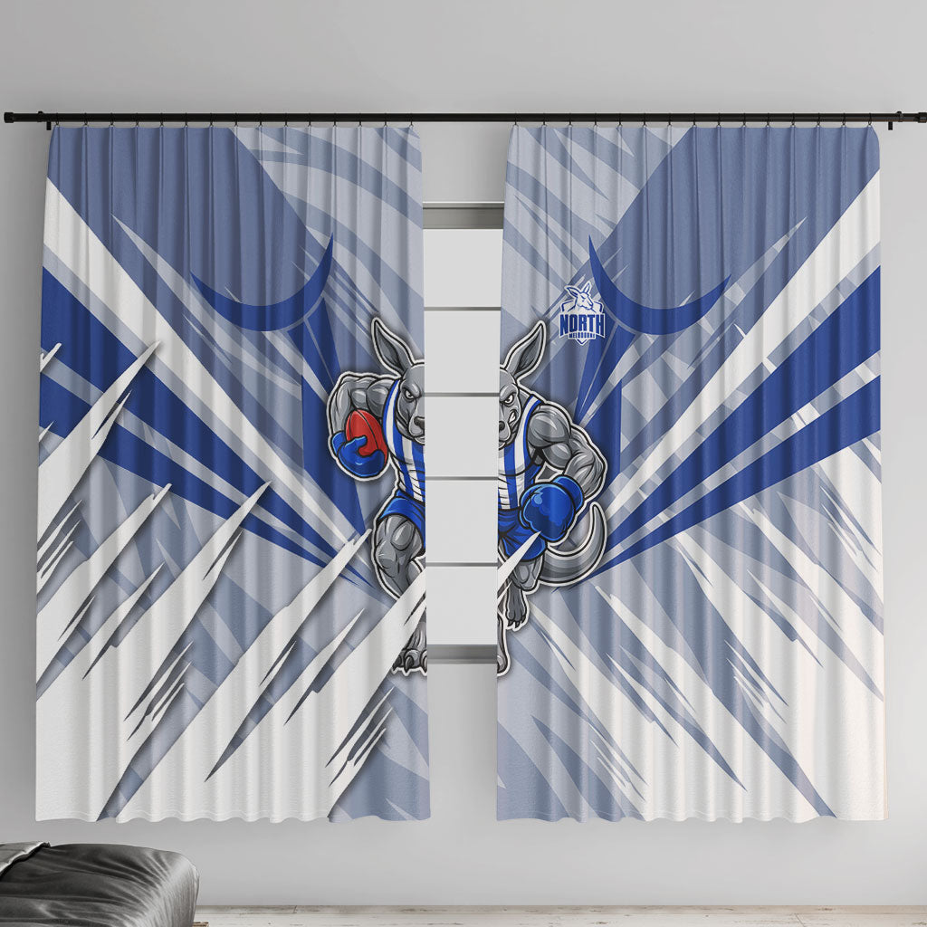 North Melbourne Kangaroos Australian Football Window Curtain Powerful Kangaroo Mascot - Bold Team Colors