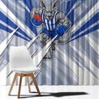 North Melbourne Kangaroos Australian Football Window Curtain Powerful Kangaroo Mascot - Bold Team Colors