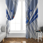 North Melbourne Kangaroos Australian Football Window Curtain Powerful Kangaroo Mascot - Bold Team Colors