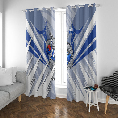 North Melbourne Kangaroos Australian Football Window Curtain Powerful Kangaroo Mascot - Bold Team Colors