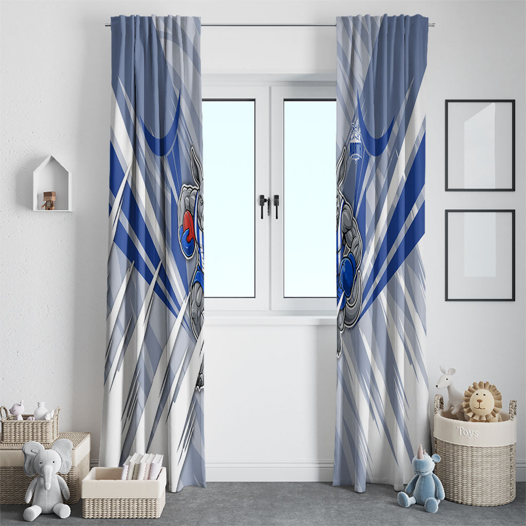 North Melbourne Kangaroos Australian Football Window Curtain Powerful Kangaroo Mascot - Bold Team Colors
