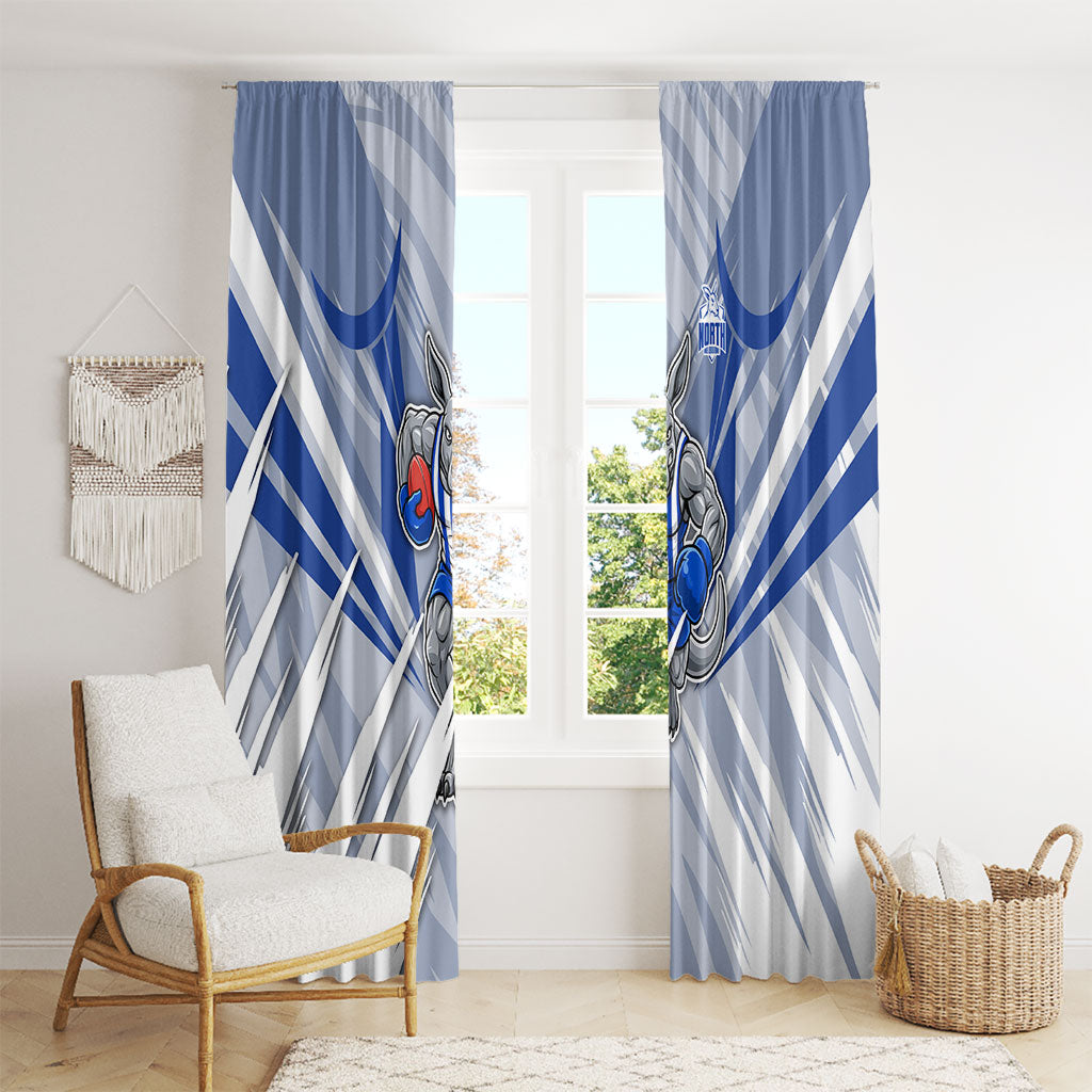 North Melbourne Kangaroos Australian Football Window Curtain Powerful Kangaroo Mascot - Bold Team Colors