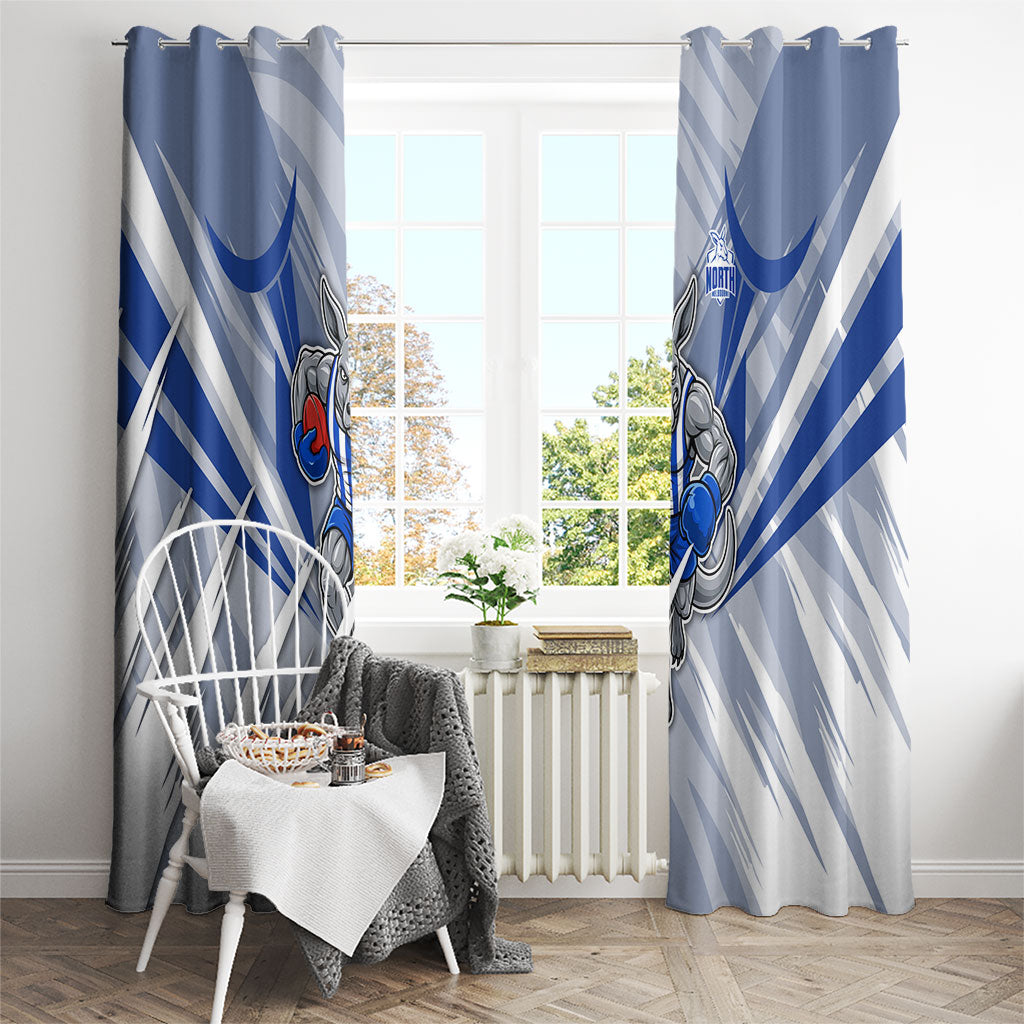 North Melbourne Kangaroos Australian Football Window Curtain Powerful Kangaroo Mascot - Bold Team Colors
