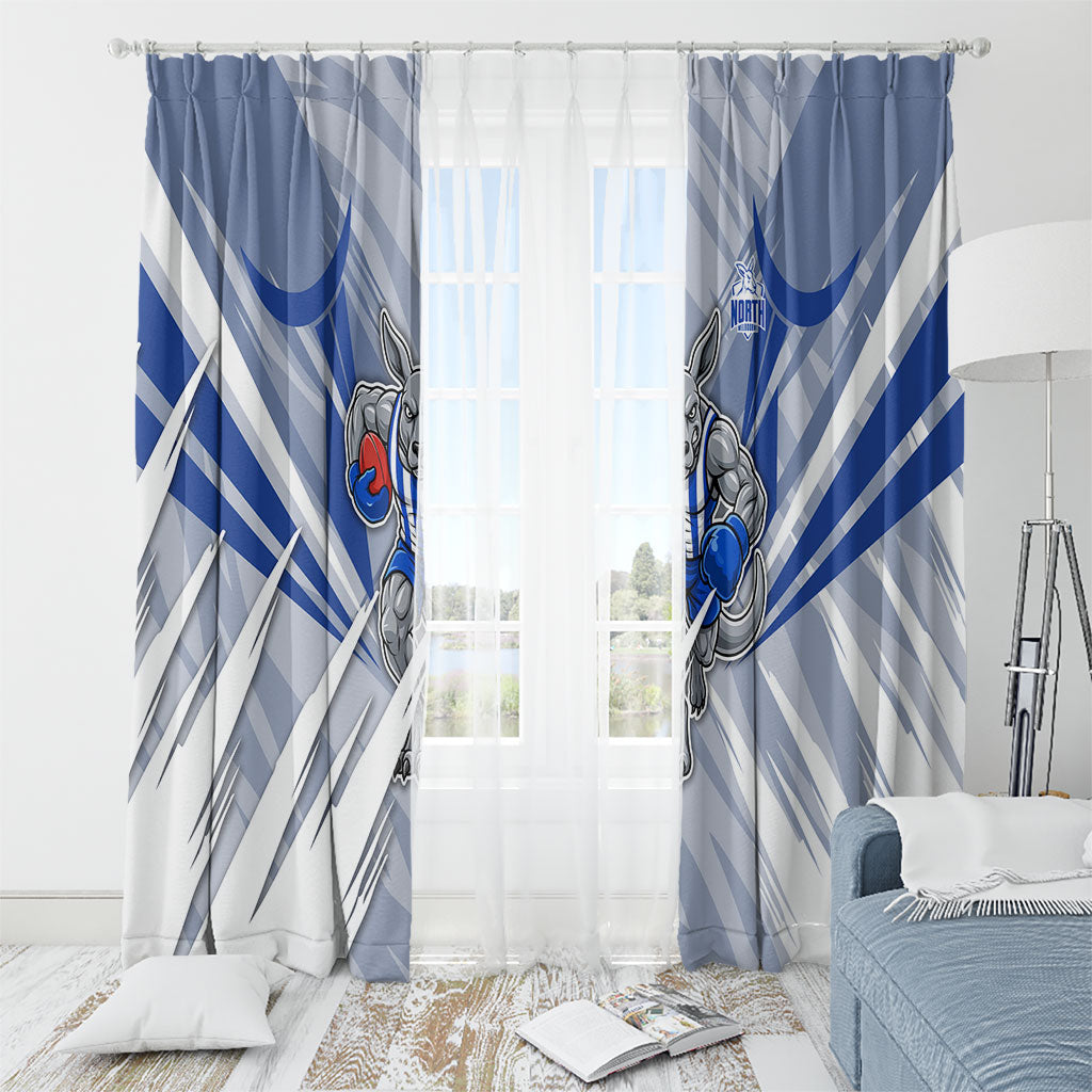 North Melbourne Kangaroos Australian Football Window Curtain Powerful Kangaroo Mascot - Bold Team Colors