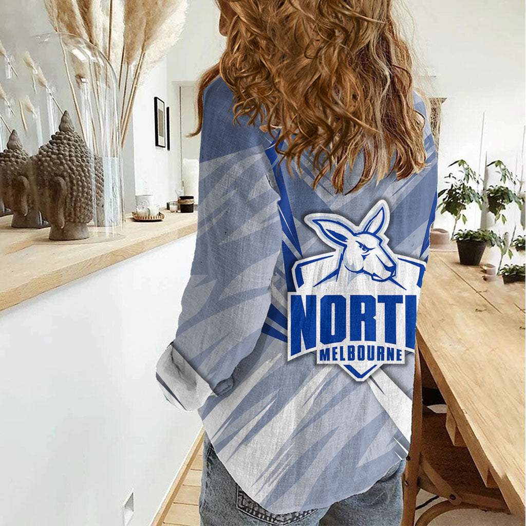 North Melbourne Kangaroos Australian Football Women Casual Shirt Powerful Kangaroo Mascot - Bold Team Colors