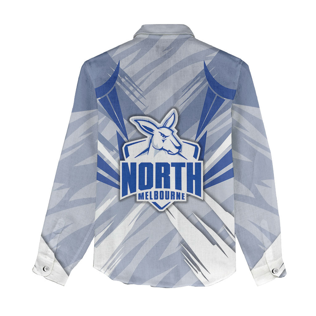 North Melbourne Kangaroos Australian Football Women Casual Shirt Powerful Kangaroo Mascot - Bold Team Colors