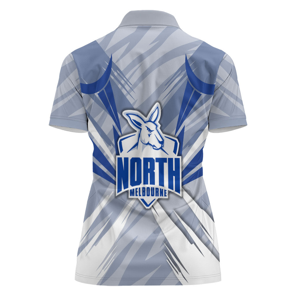 North Melbourne Kangaroos Australian Football Women Polo Shirt Powerful Kangaroo Mascot - Bold Team Colors