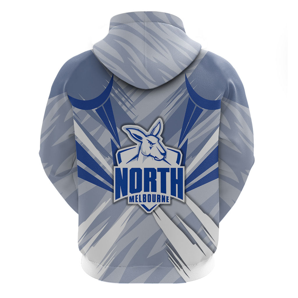 North Melbourne Kangaroos Australian Football Zip Hoodie Powerful Kangaroo Mascot - Bold Team Colors